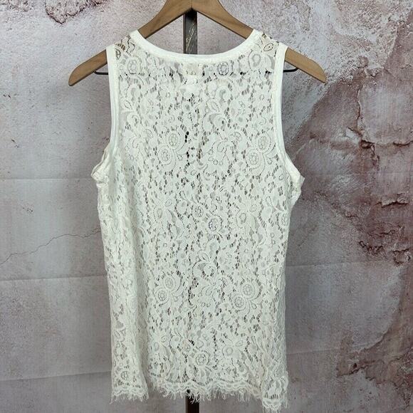 CHICO'S lace romantic layering top size 1 M feminine resort boho chic shirt - Picture 4 of 4